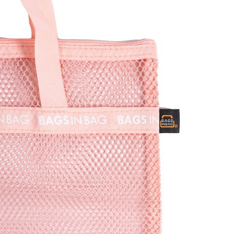 Mesh Travel Shower Caddy Tote Bag | Pink