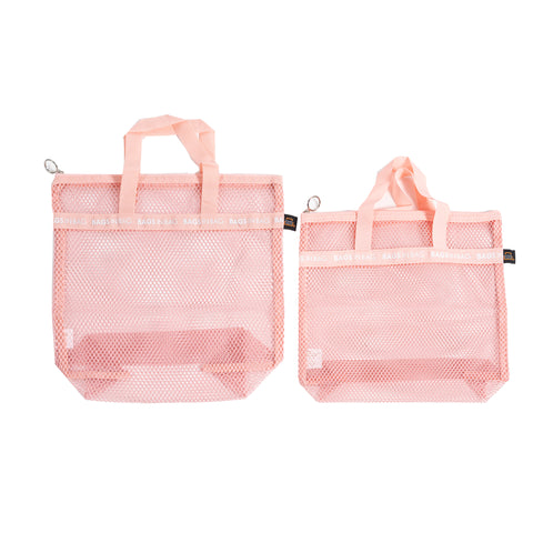 Mesh Travel Shower Caddy Tote Bag | Pink